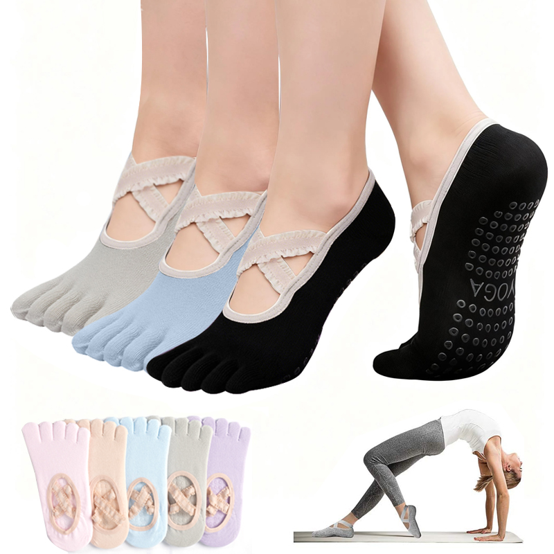 Pilates And Yoga Studio - جوارب بيلاتس نسائية مضادة للانزلاق، جوارب