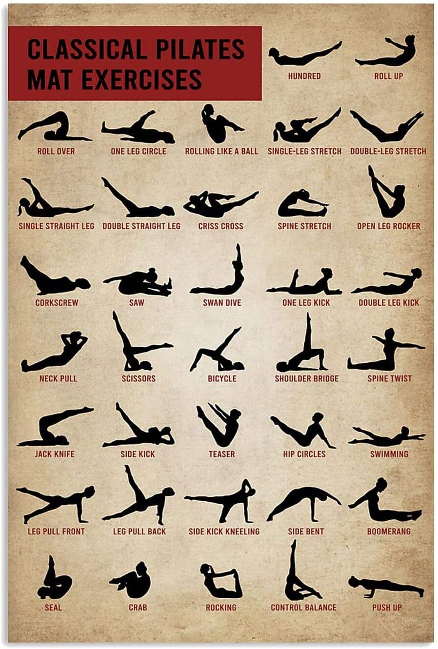 Pilates Yoga Room - الكلاسيكية حصيرة بيلاتيس تمارين علامات معدنية