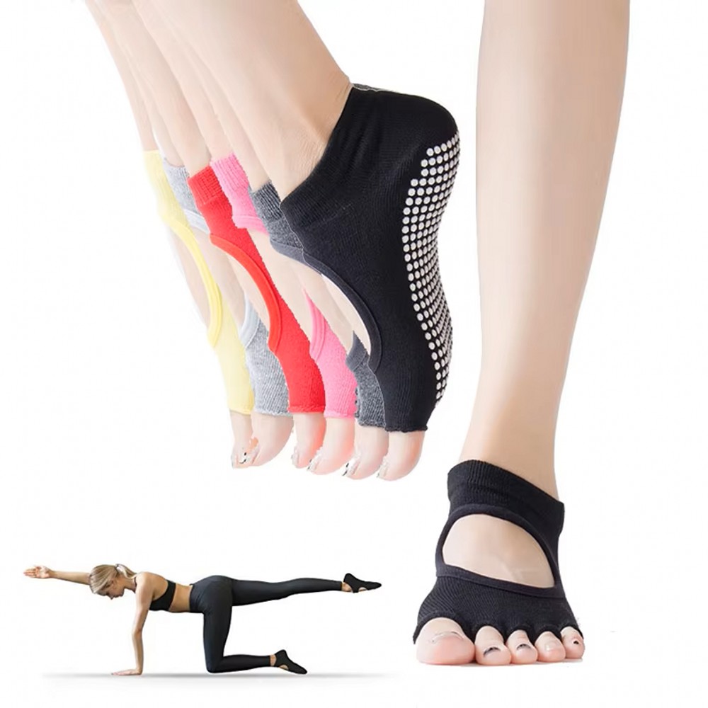 Pilates And Yoga Studio - جوارب يوغا بدون ظهر بخمسة أصابع
