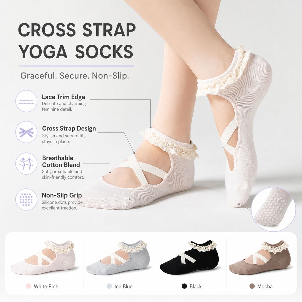 جوارب يوغا غير قابلة للانزلاق  - مراجعة Pilates Yoga Gifts وسعره