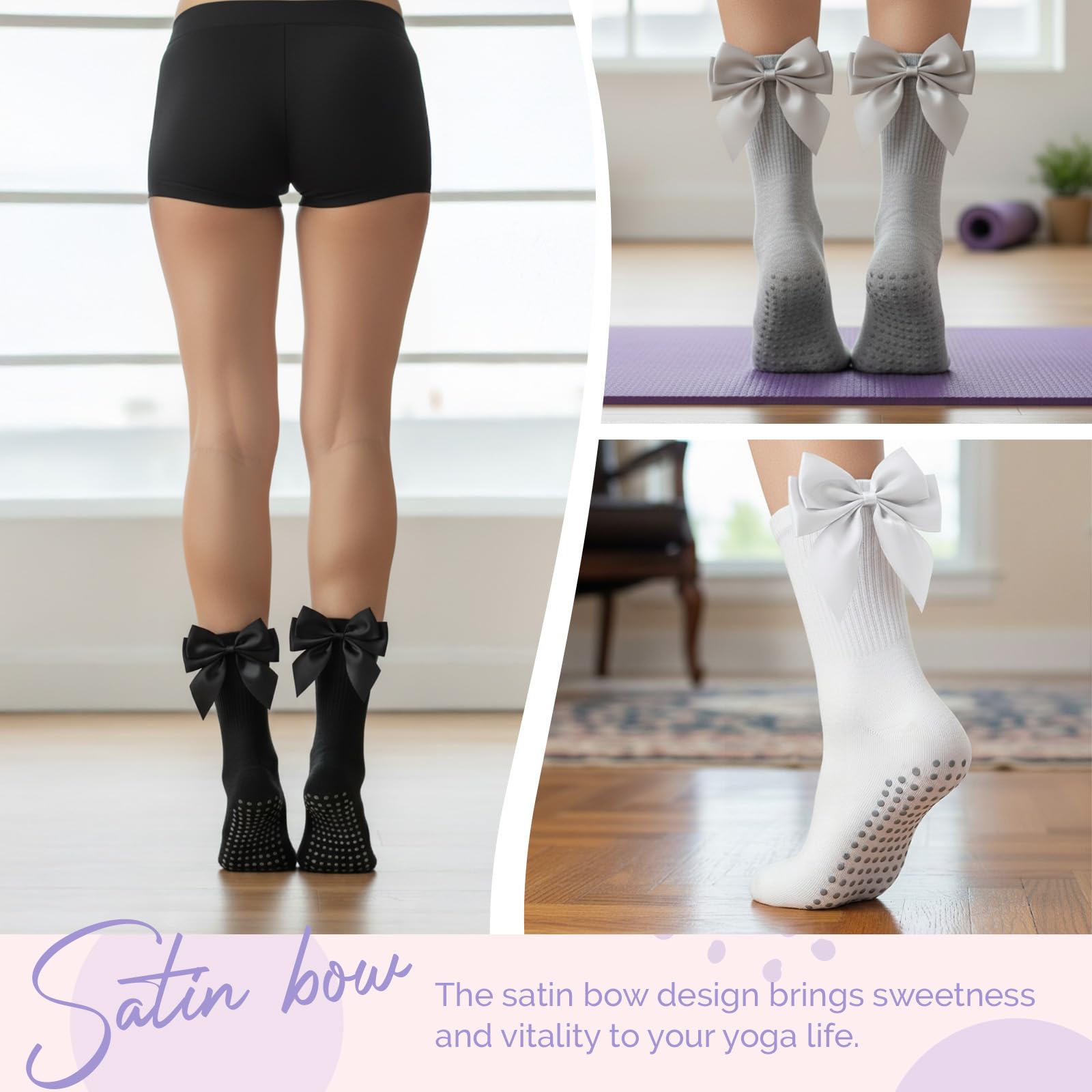 3 أزواج من جوارب البيلاتس النس - مراجعة Pilates Yoga Gifts وسعره