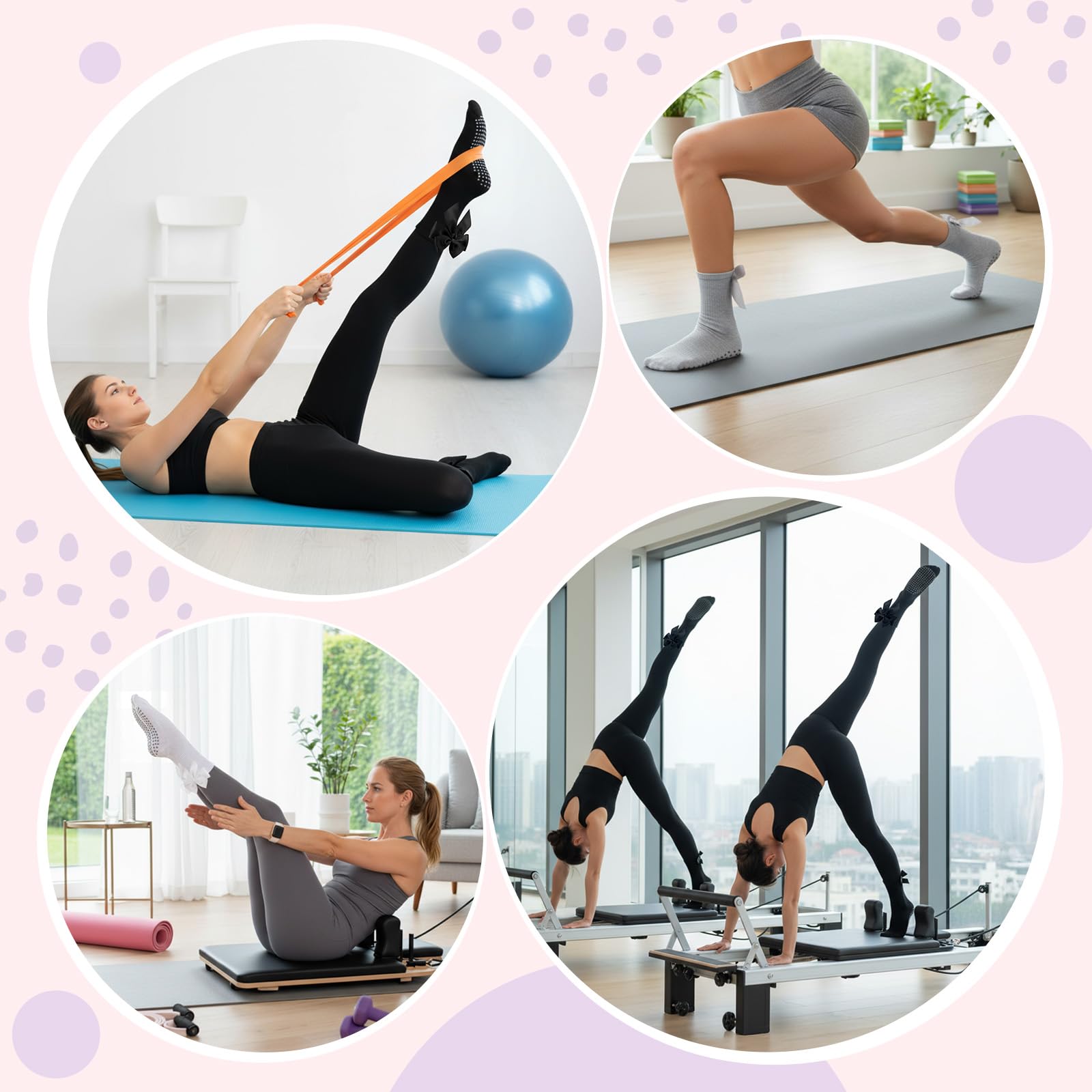 3 أزواج من جوارب البيلاتس النس - مراجعة Pilates Yoga Gifts وسعره