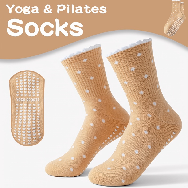 جوارب يوجا نسائية باللون البني - مراجعة Pilates Yoga Gifts وسعره