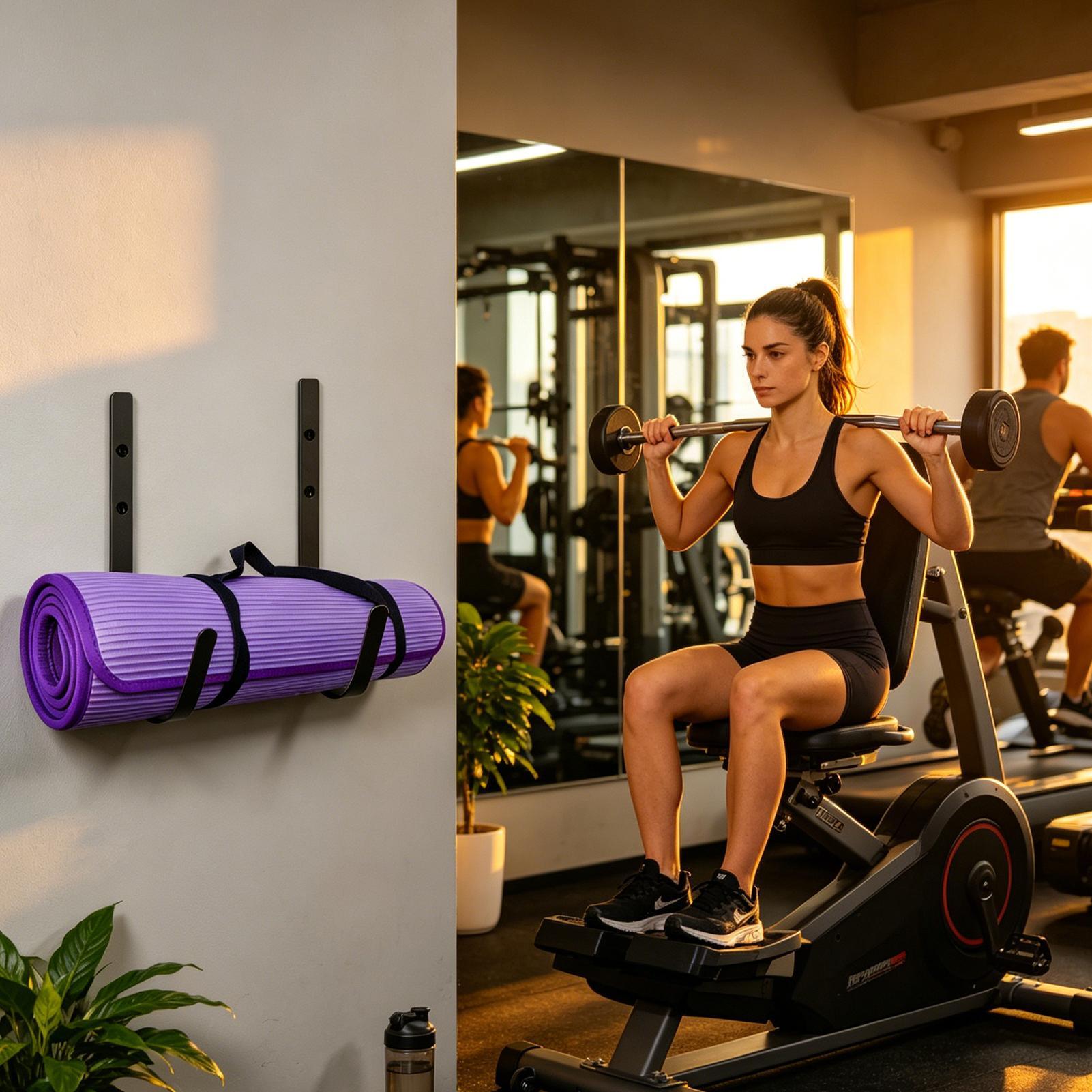 رف تخزين لحصيرة اليوجا مثبت عل - مراجعة Pilates Yoga Room وسعره