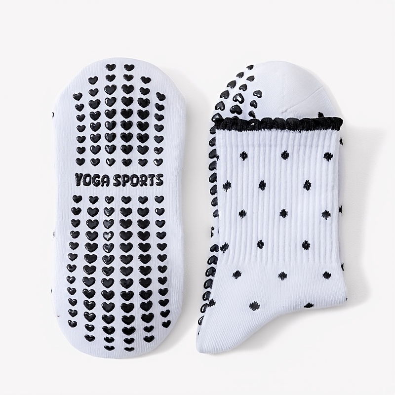 جوارب يوغا نسائية بيضاء بنقاط  - مراجعة Pilates Yoga Gifts وسعره