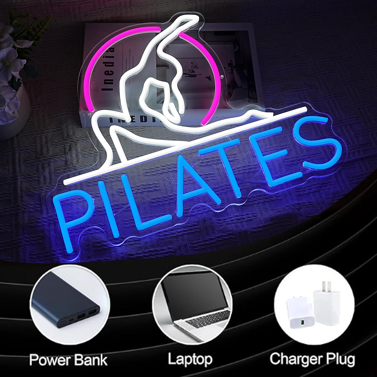 لافتة نيون لليوجا والبيلاتس، إ - مراجعة Pilates Yoga Room وسعره