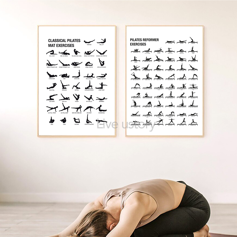 ملصق لوحة تدريبات البيلاتس بدو - مراجعة Pilates Yoga Gifts وسعره